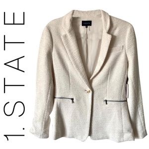 1.STATE NWT White Textured Blazer